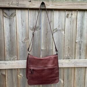 Vintage‎ Frye Women's Leather Messenger Bag Shoulder Strap Brown